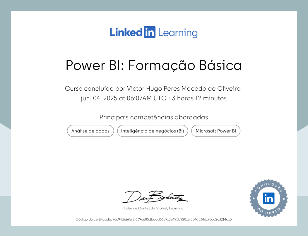 Certificado Power BI Formacao